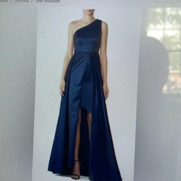 Monique Lhuillier one shoulder high low formal dress - Picture 10 of 10